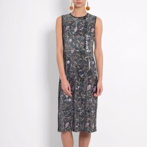 NWT Rachel Comey Sling Dress in Black Flower Sequin - Size 10